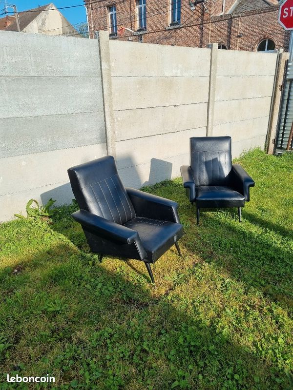 Paire de fauteuil année 65 70 (image 2)