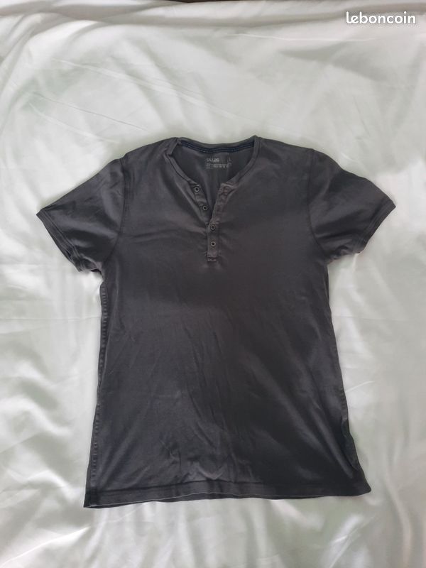 T-shirt gris imprimé - homme - Jules - taille L friperie