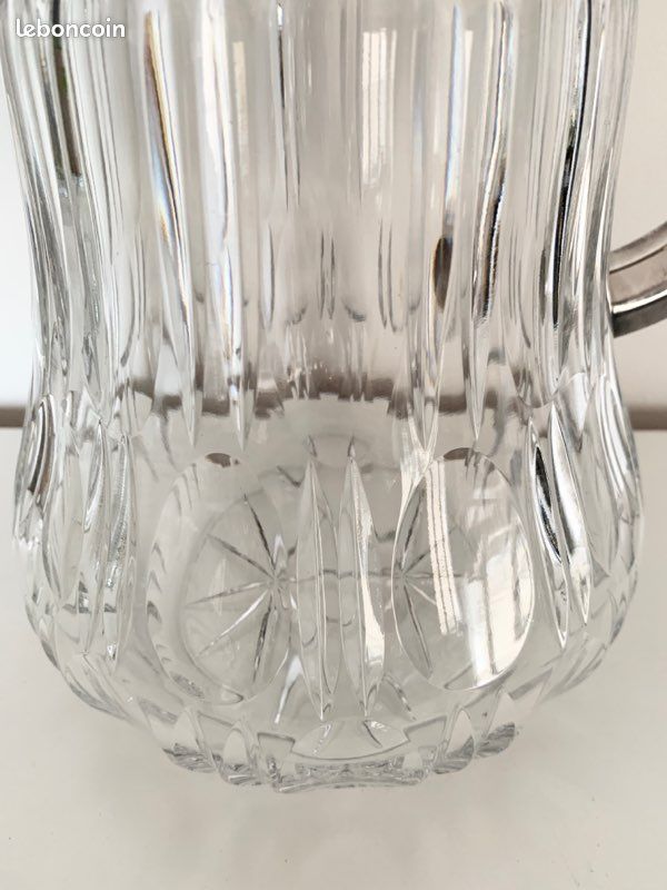 Importante carafe en cristal et métal argenté (image 8)