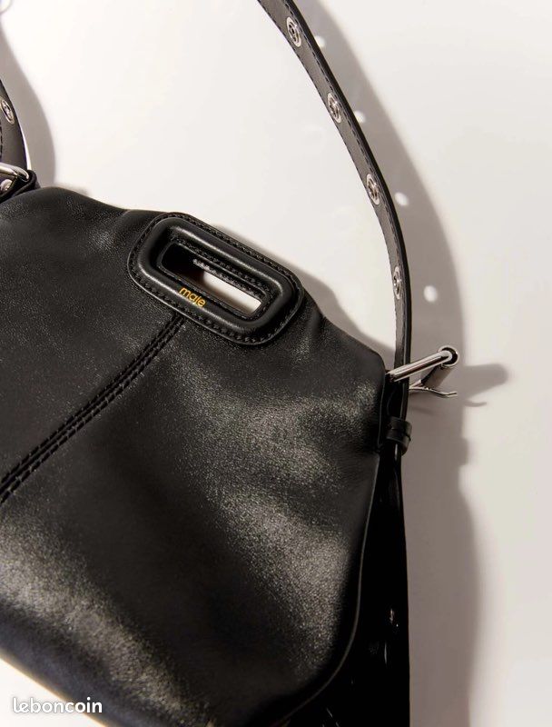 Mini Sac Bandoulière Maje En Cuir Noir Neuf Avec étiquettes - Micro, Doublure Tissu, Parfait Soirée