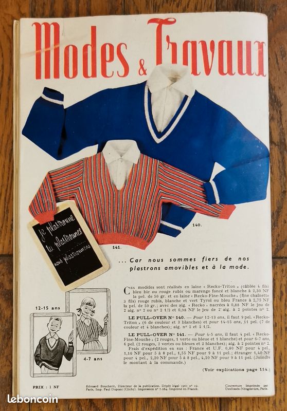 Magazine Mode Et Travaux Mai 1964 Avec Patrons Et Supplément - Numéro Vintage