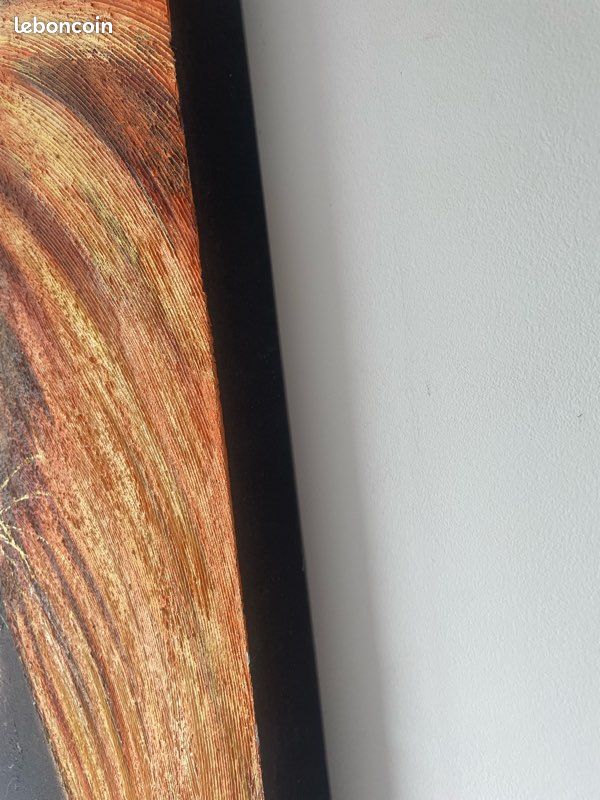 Grand Tableau Lion XXL texturé (Maisons du Monde) - 120x90cm (image 3)