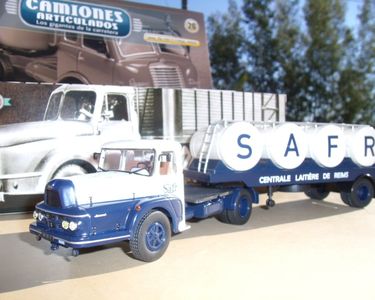 UNIC ZU 102T 102-T 1:43 SAFR MILK CAMION TRUCK & TRAILER ALTAYA - Foto 3