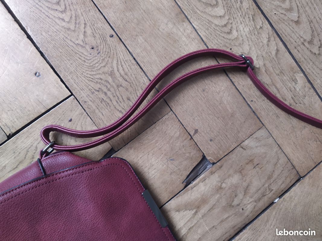 Sac à main bandoulière rouge/grenat (image 4)