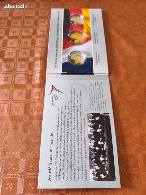 Coffret Écrin Vide Traité De L'Élysée 50 ans 2013 - Société Française Des Monnaies (image 3)