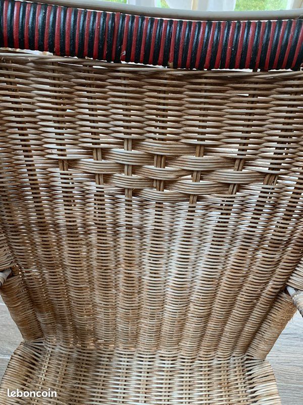 Fauteuil osier ancien (image 4)