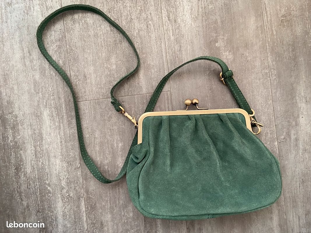 Sac Bourse Bandoulière Daim Excellent Etat Accessoires