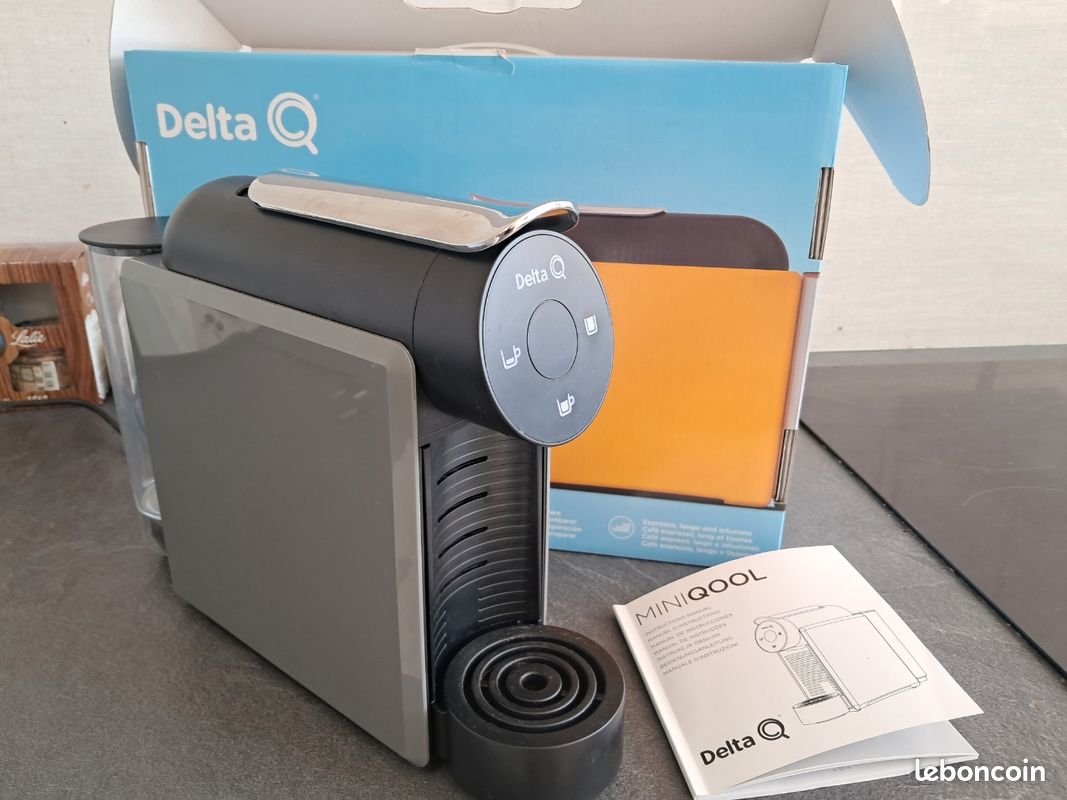 Machine à Café à Capsules Delta Q MiniQool Grise – Expresso & Long, Compacte Et Puissante 1200W