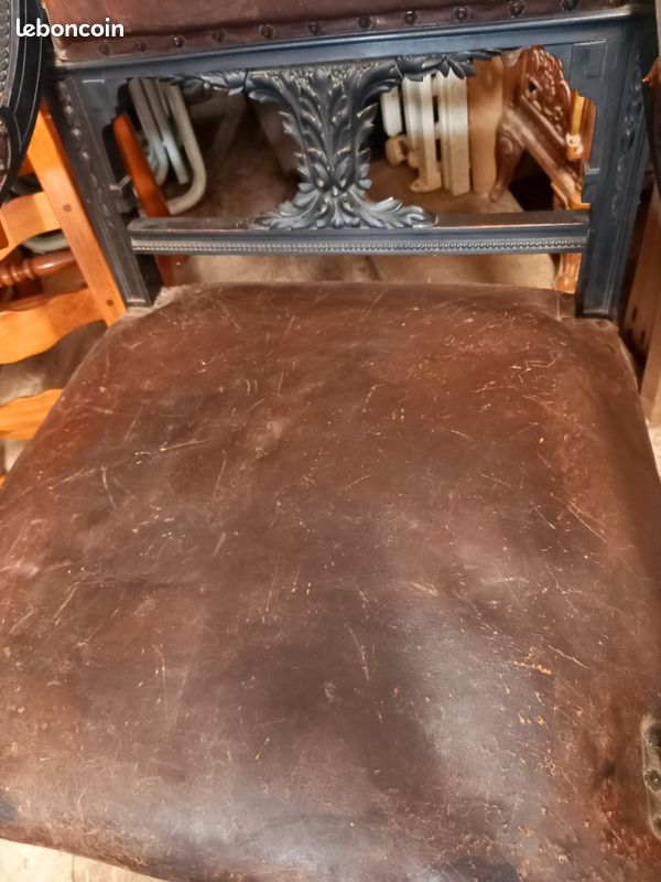 Fauteuil en cuir style Empire (image 4)