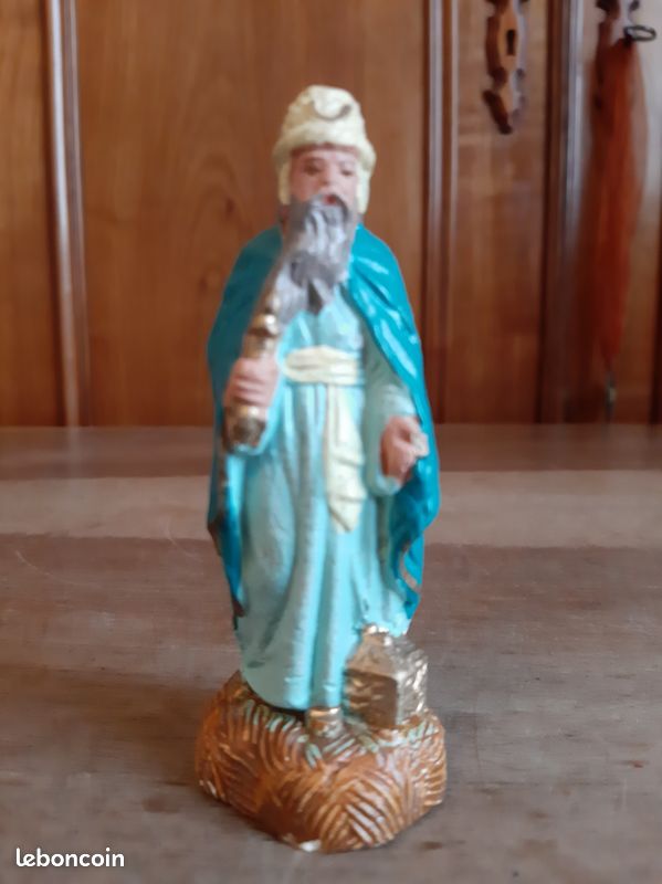 Ancien Santon Crèche Devineau Taille 3 : Roi Mage Maure - Occasion