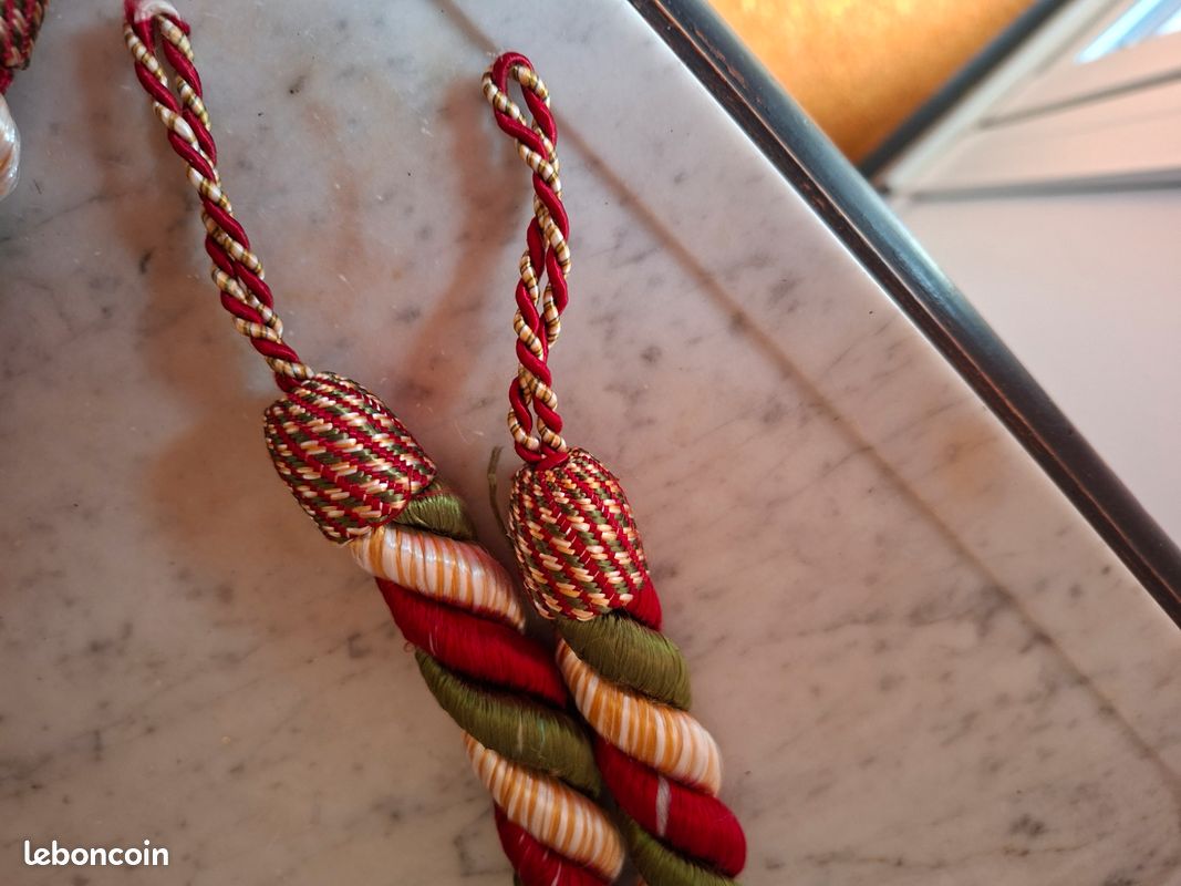 Passementerie - embrases - embrase - paire de cordons renaissance - diametre 20mm - 62.5 de cordon et 80cm de longueur totale - ambrasse (image 3)