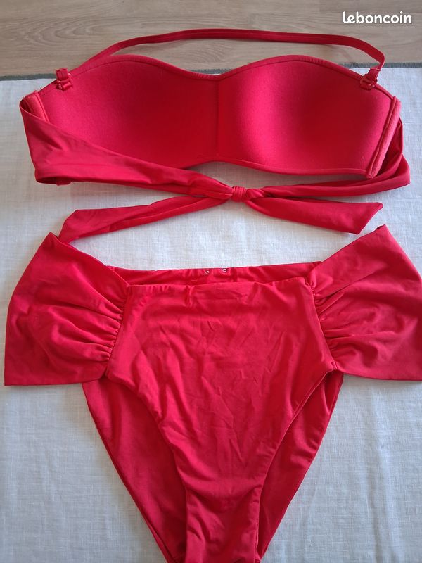 Maillot 2 pieces rouge calzedonia taille l (image 3)