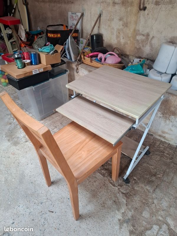 Petit bureau ordinateur + chaise (image 2)