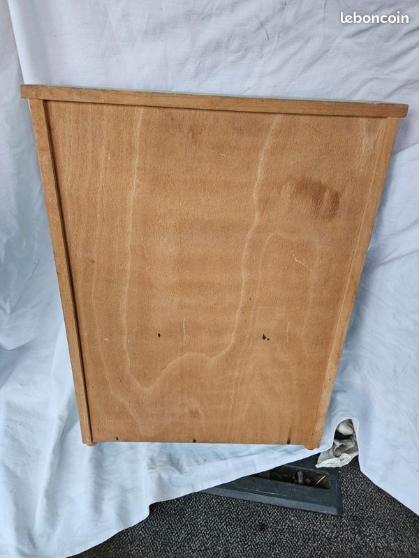 JOUET ANCIEN vintage 1960/70's - 3 chaises en bois et plastique MOBILIER POUPEE