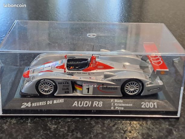 BBR Models 1/43 AUDI R8R Vainqueur Le Mans 2001 #9 - Argenté, état Nickel !