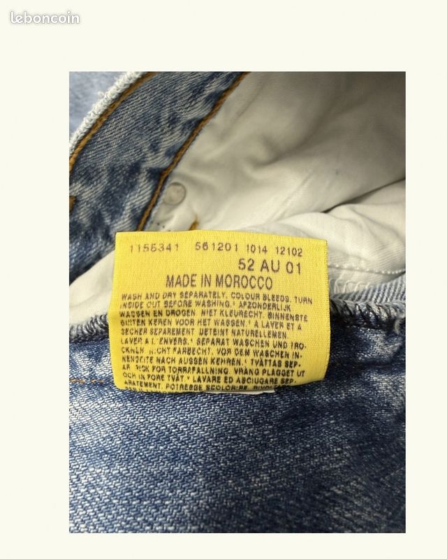 Jeans Homme Wrangler W34 L34 Bleu Coton Bon état Regular Normal Uni Taille (image 9)