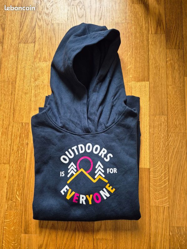 Pull imprime Columbia avec capuche | Taille XL enfant | Randonnée | Bleu marine (image 1)