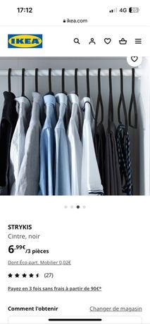 STRYKIS Cintre, noir - IKEA