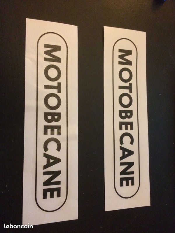 Autocollant Vinyle Logo Motobecane Tube De Direction – Or Et Blanc – X1