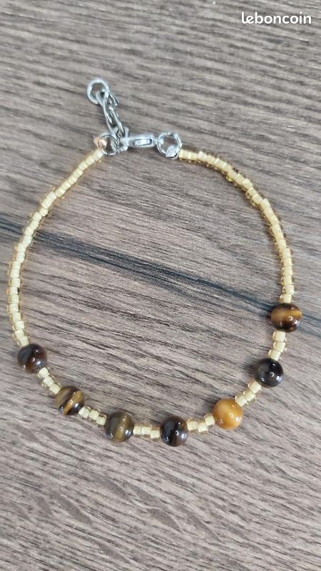 Bracelet perles œil de tigre et perle de rocaille Espritnaturel (image 2)