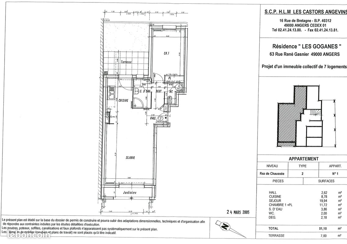 Appartement 2 pièces 51 m² · à Angers · 51 m² · 685 €/mois