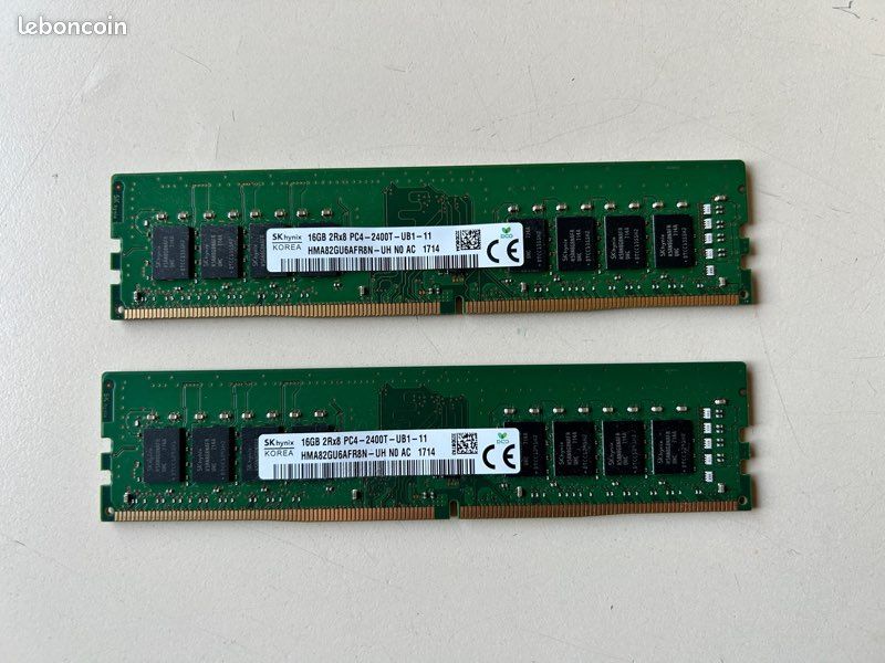 Barrette RAM 16 Go DDR4 2133 MHz UDIMM - Sk Hynix OEM - Neuf - Garantie à Vie