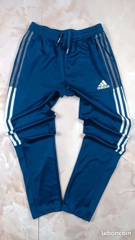 Pantalon de Survêtement Running Adidas Aeroready 3 Stripes Bleu Marine - Enfant 13-14 ans (image 1)
