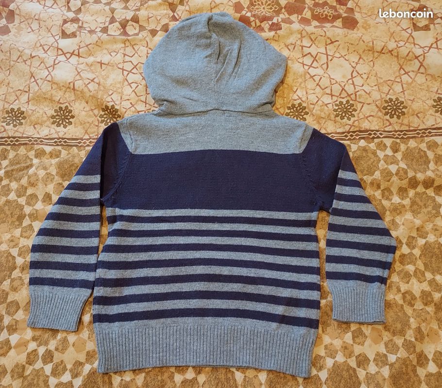 Pull à capuche gris-marine – Best way – 3 ans (image 2)