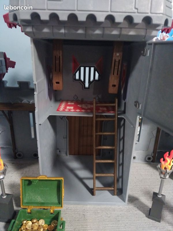 Playmobil 6697 Super4 – Citadelle Transportable Du Baron Noir, Cheval, Trésor, Baliste – Medievalia