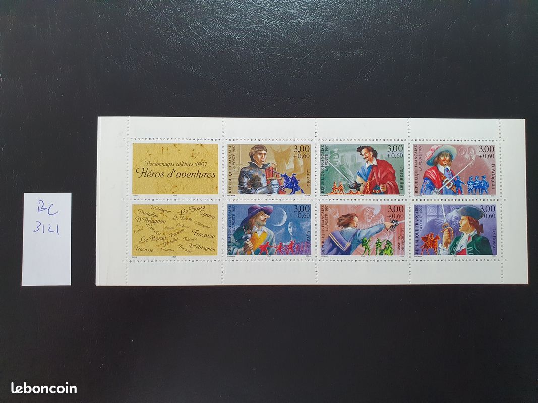 Carnet Héros d'Aventures 1997 n° BC3121 Neuf* France (non Plié) (image 1)