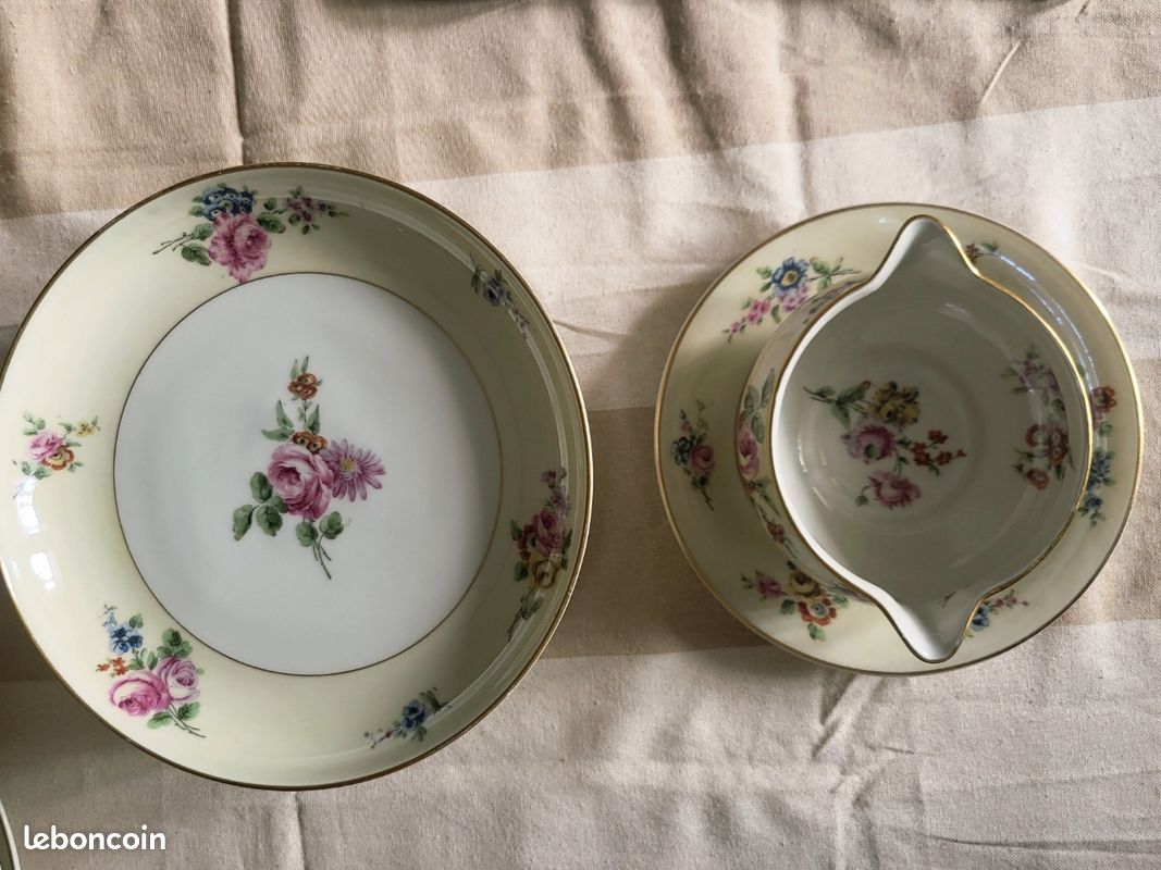 Ensemble en porcelaine de Limoges Théodore Haviland décor floral - Vintage (image 4)