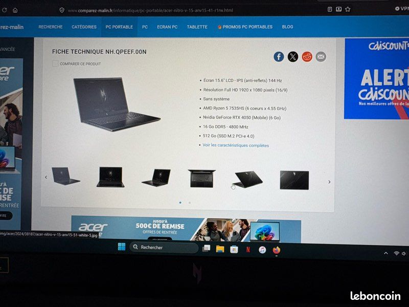 Pc portable acer Nitro V15 (image 9)