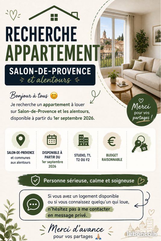 Appartement 2 pièces 10 m² · à Salon-de-Provence · 10 m² · 500 €/mois