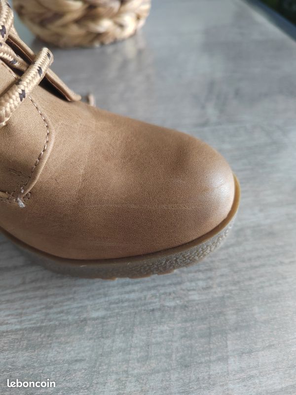 Bottines Marron En Simili Cuir - Jennyfer Pointure 38 - Style Santiague Talon Moyen