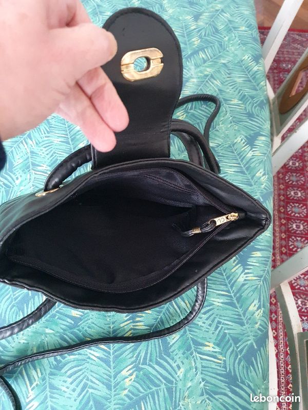 Sac femme, simili cuir, TBE, noir (image 3)