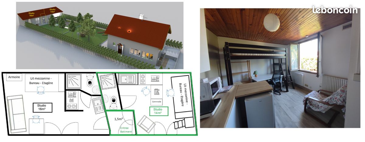 Appartement 1 pièce 14 m² · à Orsay · 14 m² · 530 €/mois