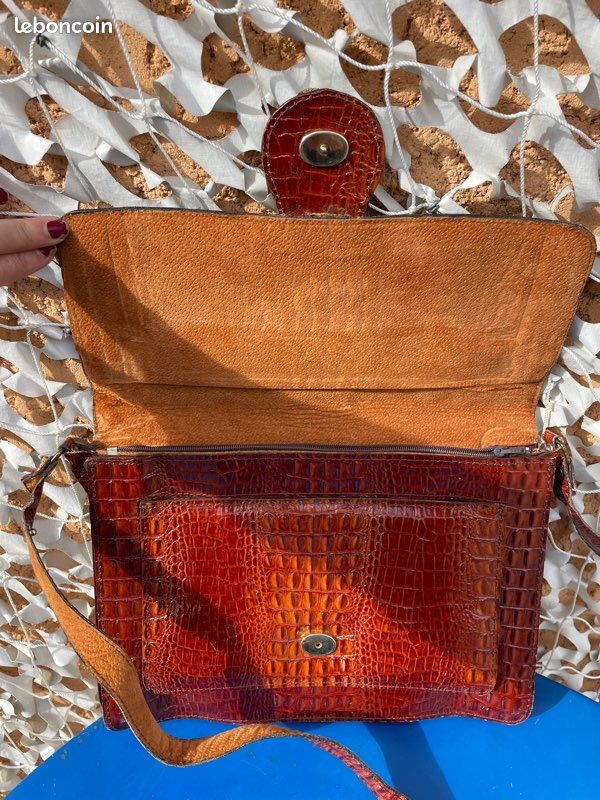 Sac à main vintage - pochette cuir (image 6)