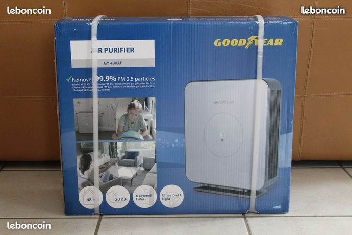 Purificateur D'air Goodyear Lampe UV Filtre HEPA – Élimine 99,9% Bactéries, Neuf