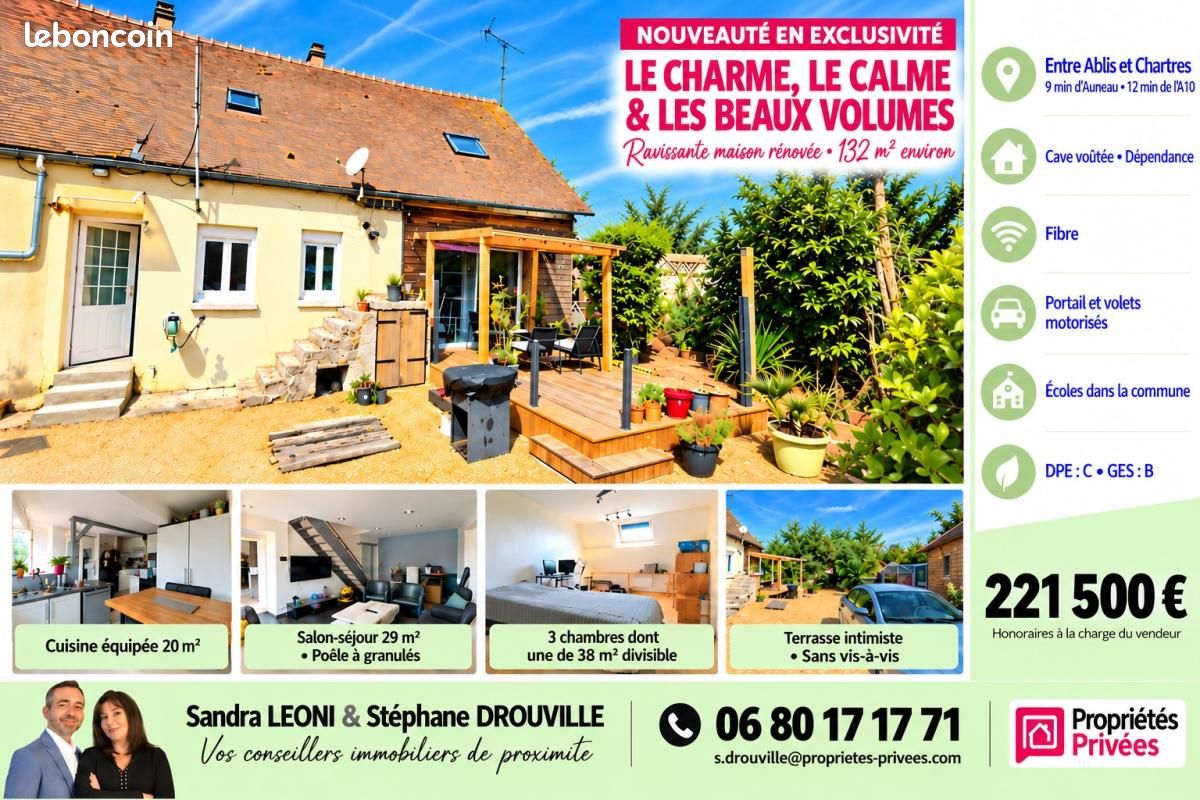 Maison 4 pièces 132 m² · à Auneau-Bleury-Saint-Symphorien · 132 m² · 221 500 €