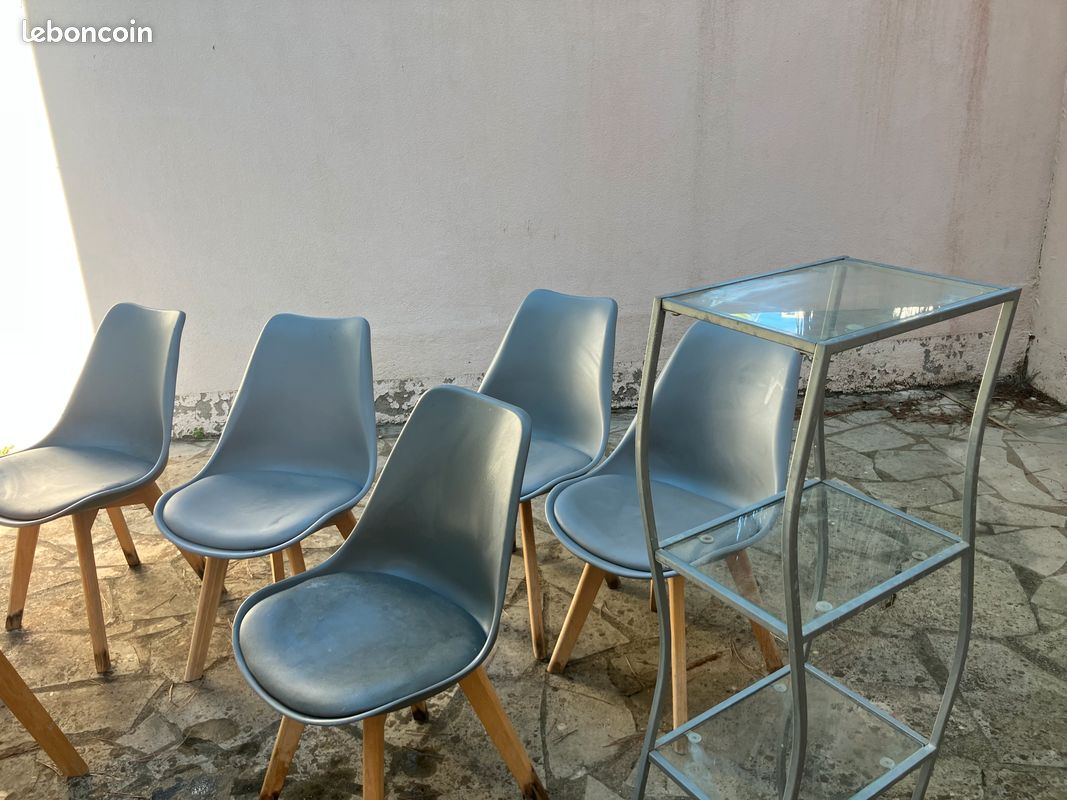 5 CHAISES grises cuisine et fauteuil bureau (image 2)