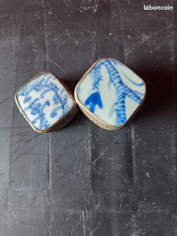 Boîte à bijoux métal et porcelaine chinoise (image 1)