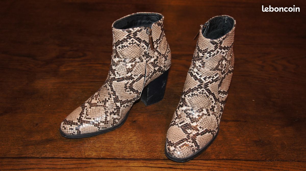 Boots Gemo 37 Bottines Femme Effet Peau Serpent Gemo 37 Chaussures