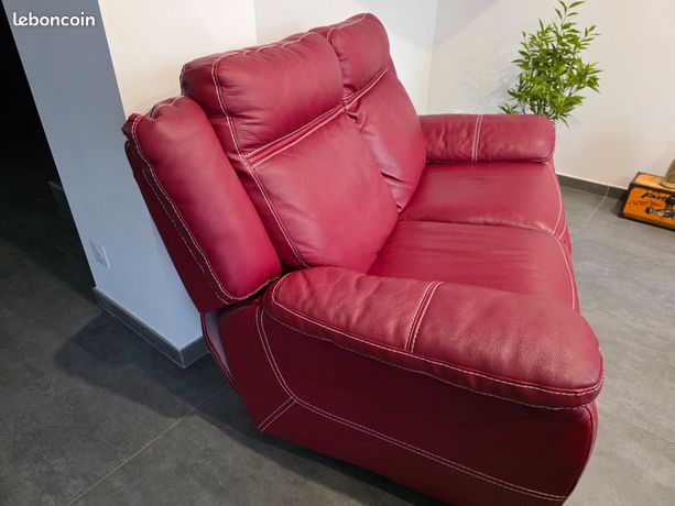 CANAPÉ 2 PLACES Vintage, cuir marron, excellent état, L161 H79 P93 H assise 46 EUR 250,00 - FR