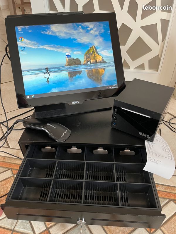 Caisse enregistreuse tactile AURES yuno base 151 BLACK (image 1)