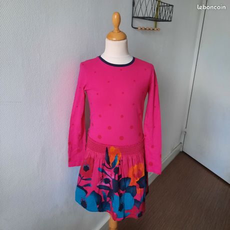 Robe Rose IKKS Pour Fille 10 Ans - 100% Viscose, Sans Manches - Occasion Très Bon état