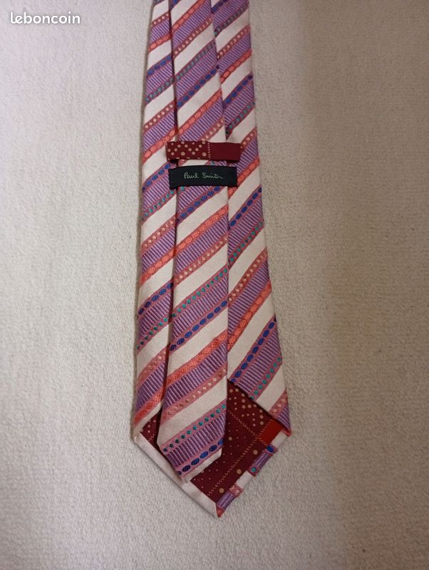 Cravate Paul Smith en soie violet/beige 9 cm (image 3)