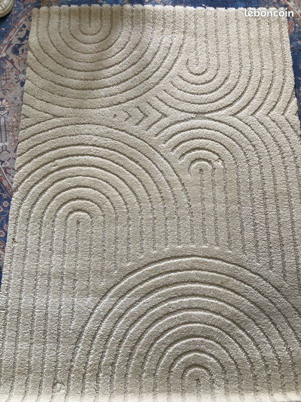 Tapis écru 2 pièces 120/170 motif courbe (image 1)