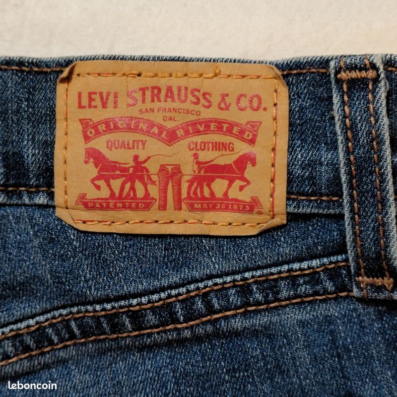 Short Levi’s femme W26 bleu denim recoupé taille FR 34/36 vintage #cdp447 (image 2)