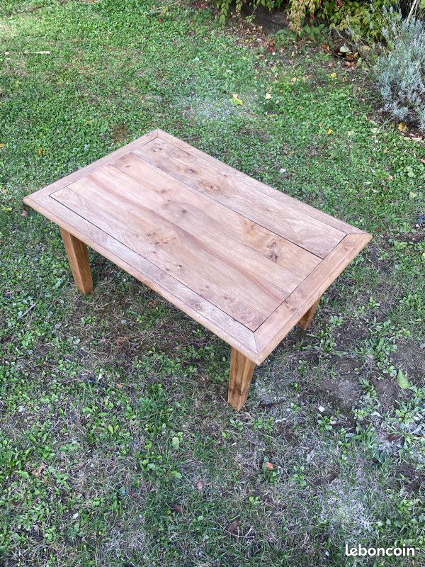 Table basse en orme massif rénovée (image 11)