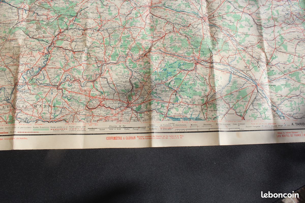 Carte routière ancienne pour Automobilistes et Cyclistes environ PARIS et section Nord-Est (image 3)